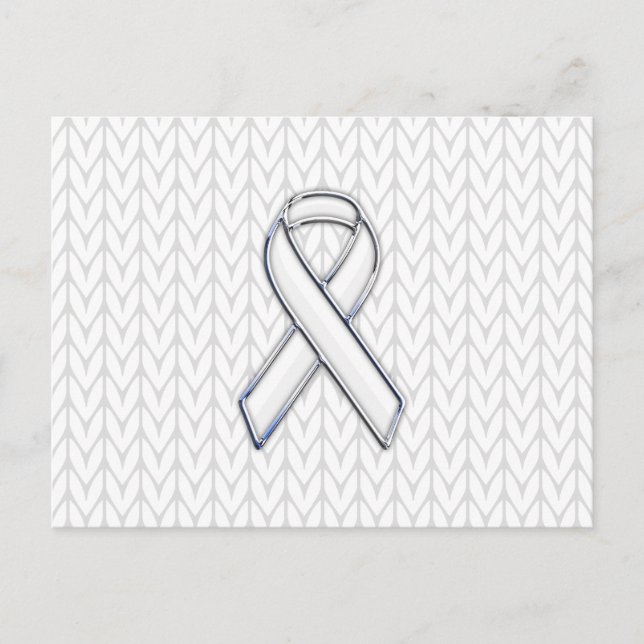 Chrome auf White Chevrons Band-Bewusstseinsdruck Postkarte (Vorderseite)