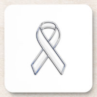 Chrome Belted Style White Ribbon Awareness