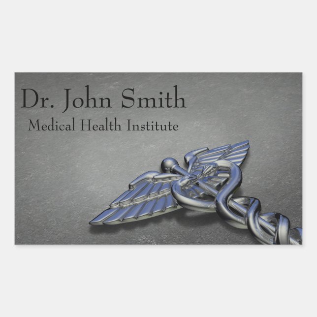 Chrome Beruflich Medical Caduceus - Aufkleber (Vorderseite)