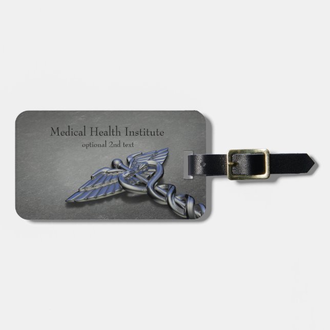 Chrome Beruflich Medical Caduceus - Gepäckmarke Gepäckanhänger (Vorderseite horizontal)