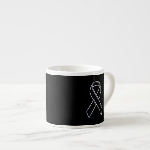 Chrome Black on Black Ribbon Awareness Espressotasse