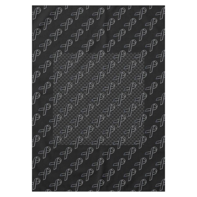 Chrome Black Ribbon Awareness Carbon Fibre Tischdecke (Vorderseite)