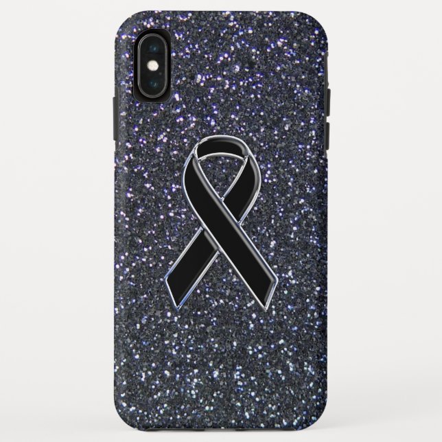 Chrome Black Ribbon Awareness Midnight Blue Case-Mate iPhone Hülle (Rückseite)