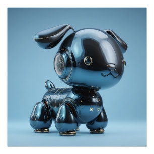Chrome-Blau-Roboterhund Fotodruck