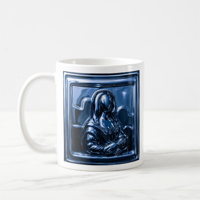 Chrome Blue Mona Art Kaffeetasse (Links)