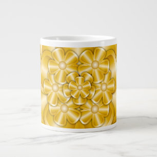 Chrome-Blume - Goldene Riesenkaffee-Tasse Jumbo-Tasse