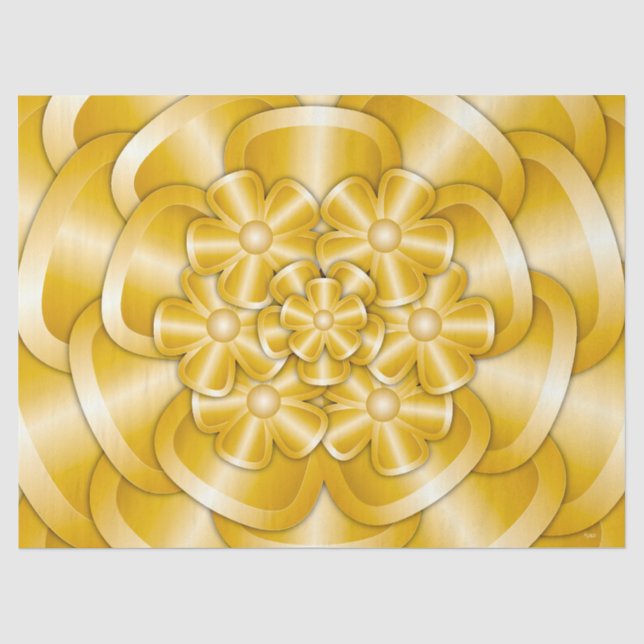 Chrome-Blume - Goldzettel Seidenpapier (Vorderseite)