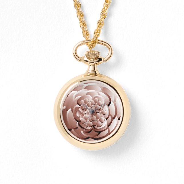 Chrome-Blume - Kupfer Watch Armbanduhr (Vorderseite)