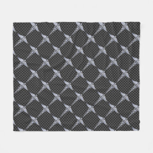 Chrome Caduceus Medical Symbol Carbon Fibre Print Fleecedecke