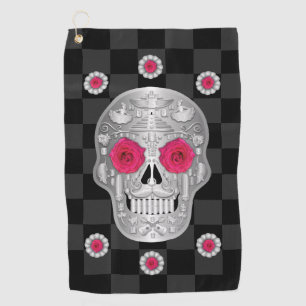 Chrome Calavera (Rosa) Golf Handtuch
