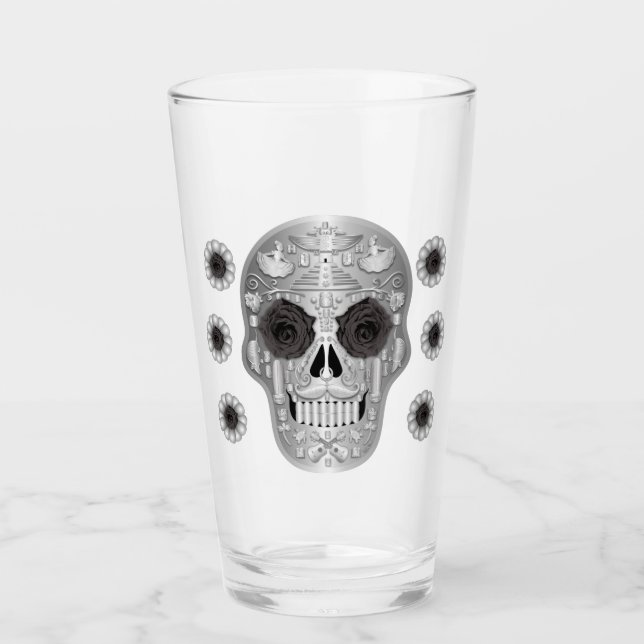 Chrome Calavera (Schwarze Rose) Glas (Vorderseite)