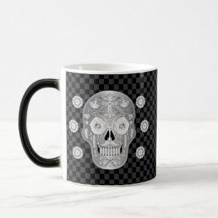 Chrome Calavera (Weiße Rose) Kaffeetasse