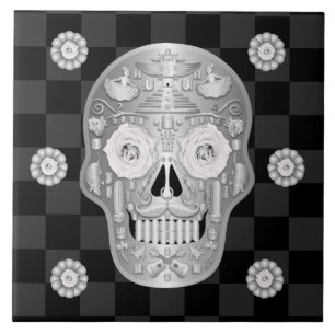 Chrome Calavera (White Rose) Keramik Tile Fliese