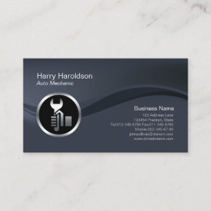 Chrome Car Wrench Auto Mechanical Business Card Visitenkarte