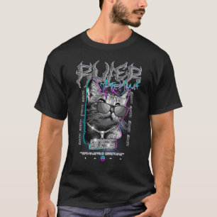 Chrome Cat Edgy Ästhetik Streetwear T-Shirt
