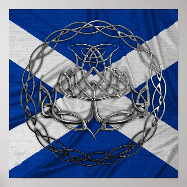 Chrome Celtic Knot Thistle Poster (Vorne)