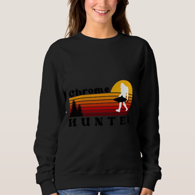 Chrome Chaser Steelhead Fishing Retro Sunset Sweatshirt (Vorderseite)