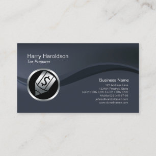 Chrome Dollar Pen Icon Tax Preparer Business Card Visitenkarte
