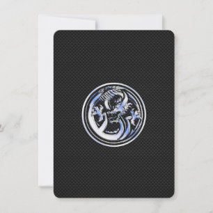 Chrome Dragon Wappen auf Carbon Fiber Print
