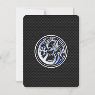 Chrome Dragon Wappen auf Carbon Fibre Print