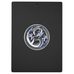 Chrome Dragon Wappen Black Carbon Fibre Print Klemmbrett