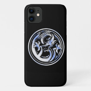 Chrome-Dragon-Wappen für Schwarzweißdruck Case-Mate iPhone Hülle