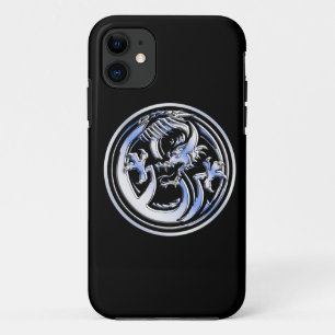 Chrome-Dragon-Wappen für Schwarzweißdruck Case-Mate iPhone Hülle