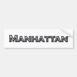 Chrome Finish Manhattan NY Text Logo Autoaufkleber