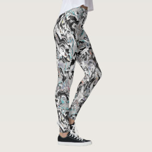 Chrome Flecken mit Farbverlauf oder Rauch, Schwarz Leggings