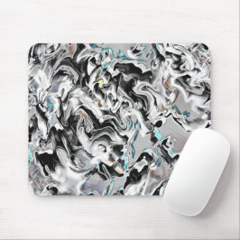 Chrome Flecken mit Farbverlauf oder Rauch, Schwarz Mousepad