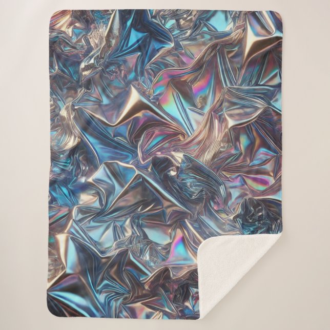 Chrome Foil Ultra-Cosy Blanket - Futuristischer Sh Sherpadecke (Vorderseite)