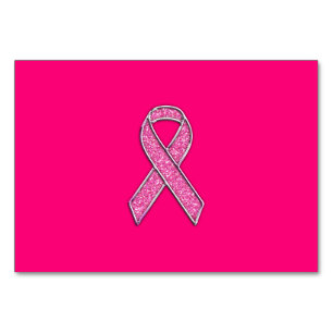 Chrome Glitzer Style Rosa Band-Bewusstsein Tischnummer