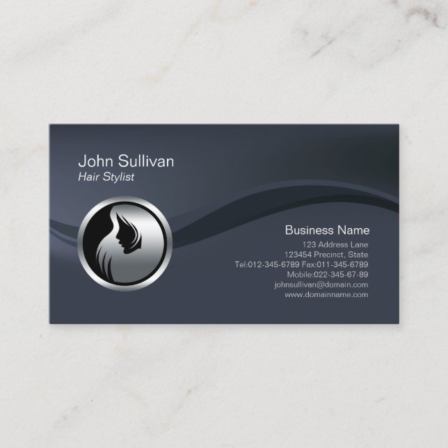 Chrome Hair Style Icon Hair Stylist Business Card Visitenkarte (Vorderseite)