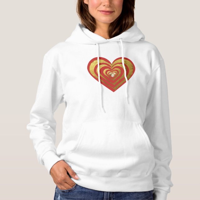 Chrome Herzen Metallische Kunst Hoodie (Vorderseite)