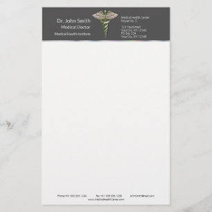 Chrome Holographic 3D Medical Caduceus Briefpapier