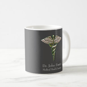 Chrome Holographic 3D Medical Caduceus Kaffeetasse