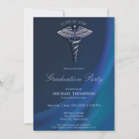 Chrome Holographic Medical Caduceus Abschluss