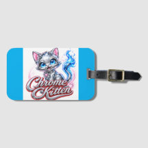 Chrome-Kätzchen-Gepäckanhänger für Reisen, Camping