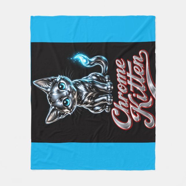 Chrome Kitten Fleece-Decke Fleecedecke (Vorderseite)
