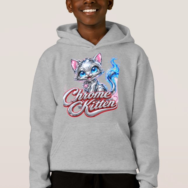 Chrome Kitten Jugend Hoodie (Vorderseite)