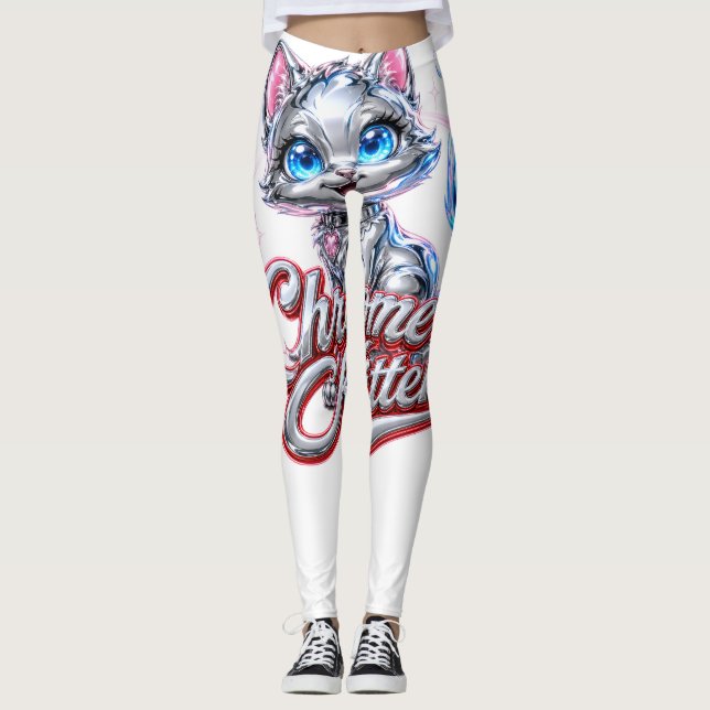 CHROME KITTEN "Meow vibes" Leggings (Vorderseite)