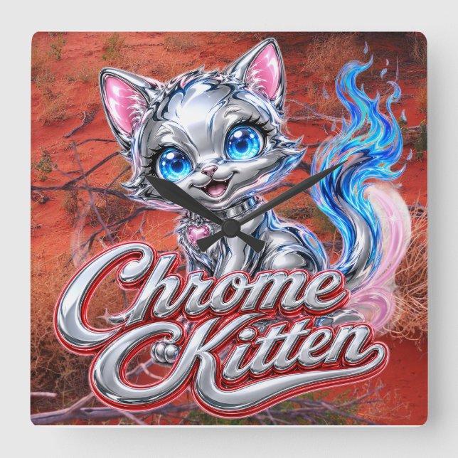 Chrome Kitten Outback Purrer Uhr (Vorderseite)