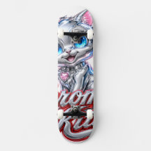 Chrome Kitten Skateboard mit Achsen und Rädern