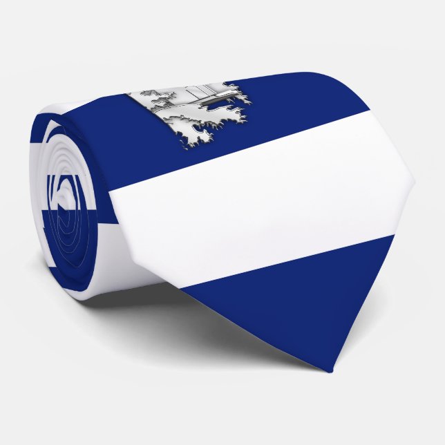 Chrome Lighthouse auf blaue Streifen der Nautical  Krawatte (Gerollt)