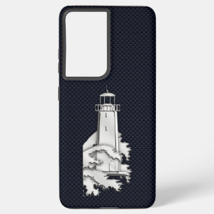Chrome Lighthouse on Carbon Fiber Print Samsung Galaxy Hülle
