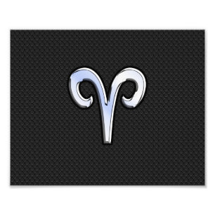 Chrome like Aries Zodiac Sign Fotodruck