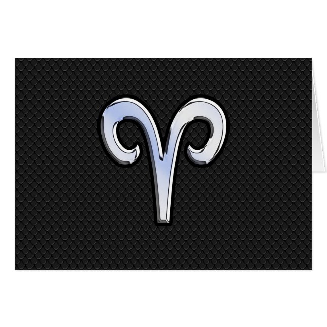 Chrome like Aries Zodiac Symbol (Vorderseite (Horizontal))