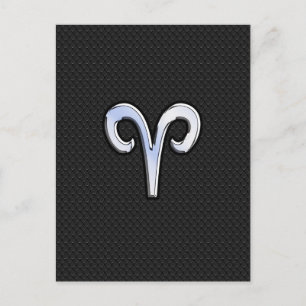Chrome like Aries Zodiac Symbol Postkarte