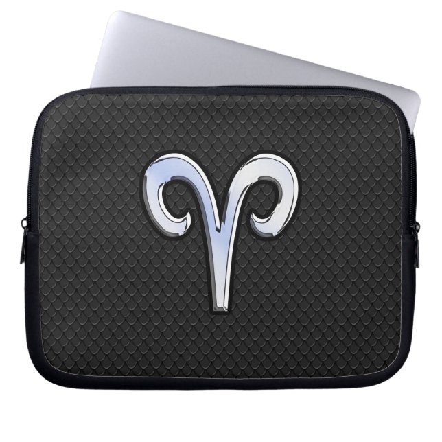 Chrome like Aries Zodiac Symbol Snake Skin Style Laptopschutzhülle (Vorderseite)