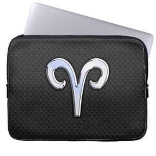 Chrome like Aries Zodiac Symbol Snake Skin Style Laptopschutzhülle